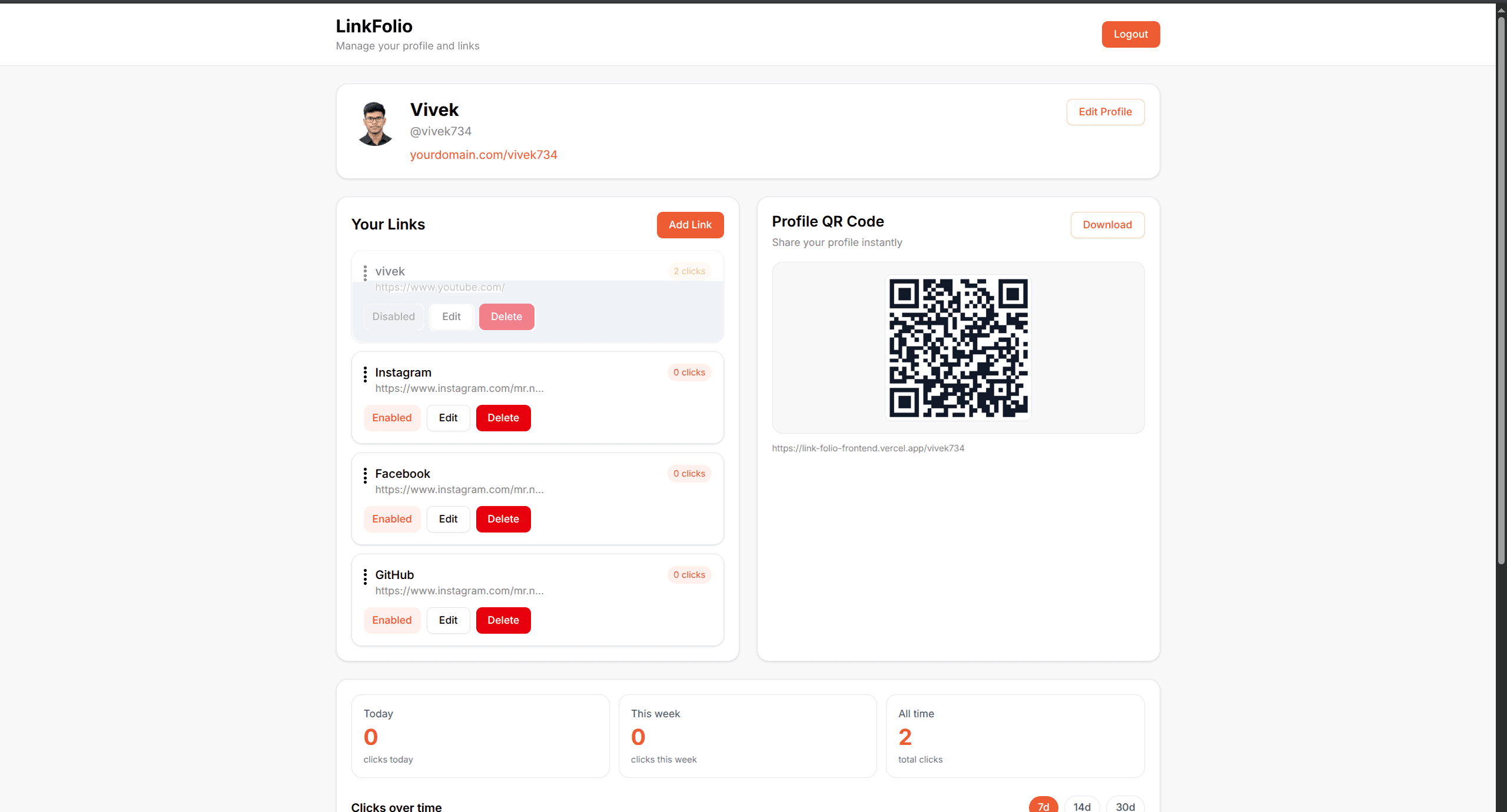 LinkFolio screenshot