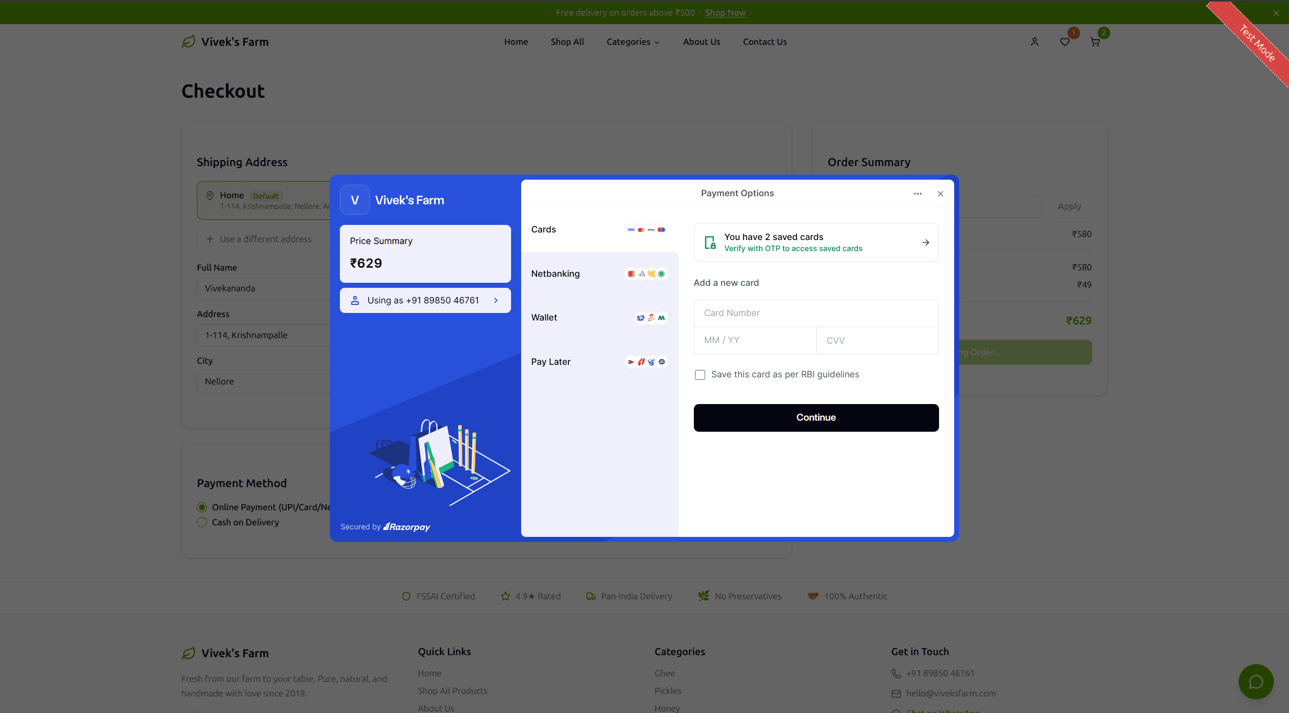 Vivek's Farm Commerce screenshot